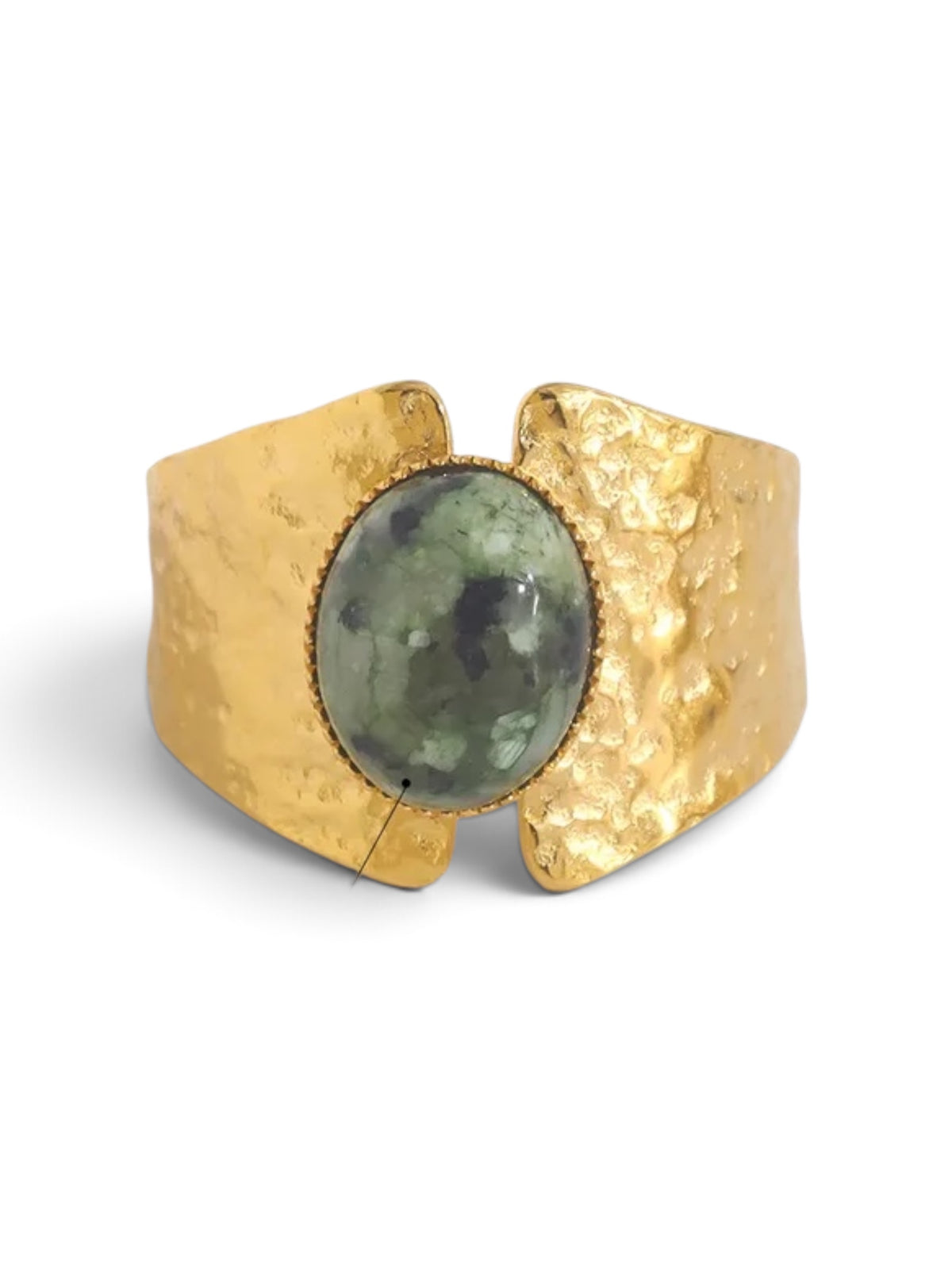 Goldring aus Stahl mit ovalem Zirkon – R152