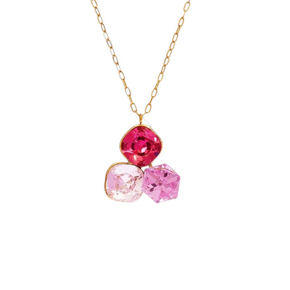 Collana in acciaio dorato con zirconi blu - NE713