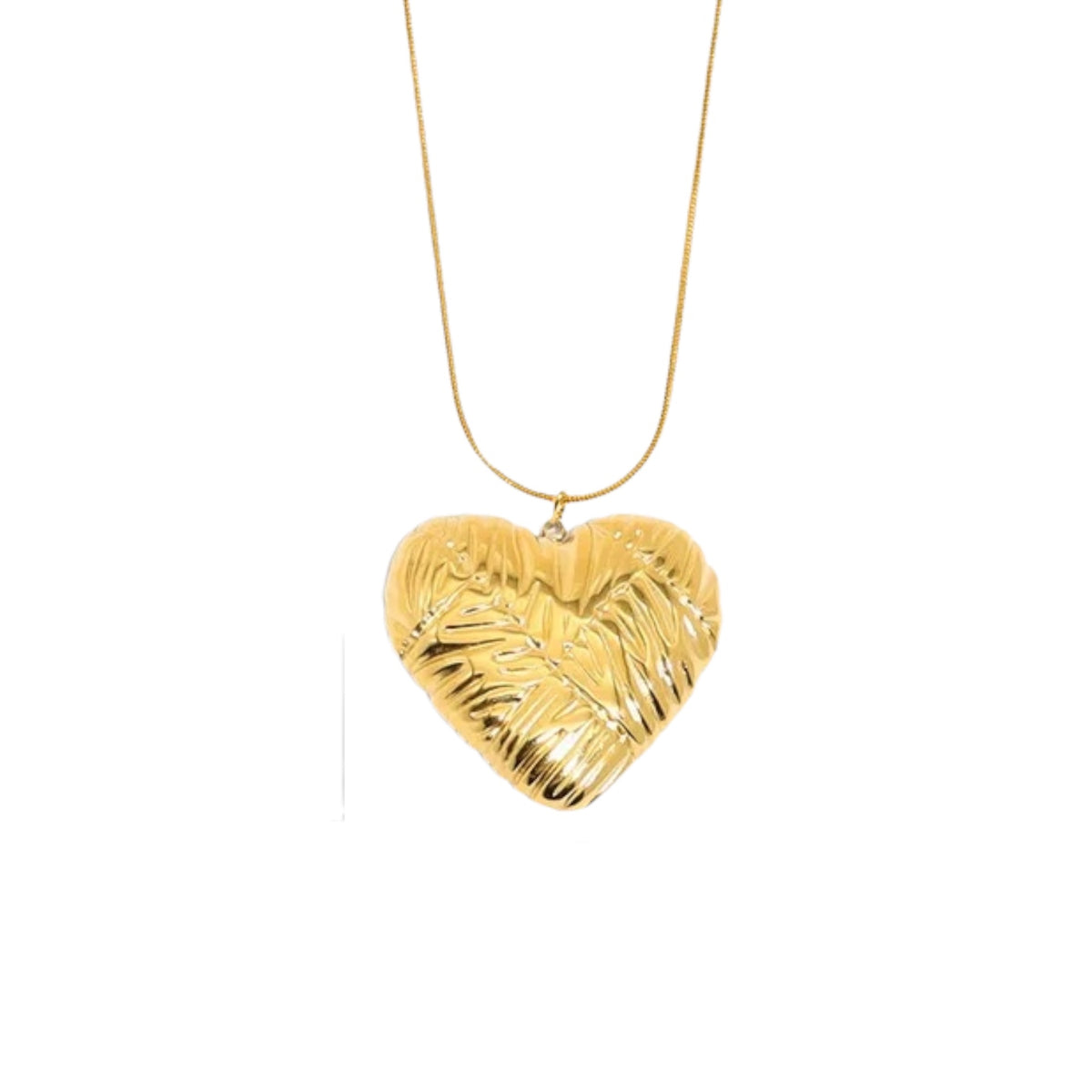 Collar de acero con corazón de resina sintética - NE596