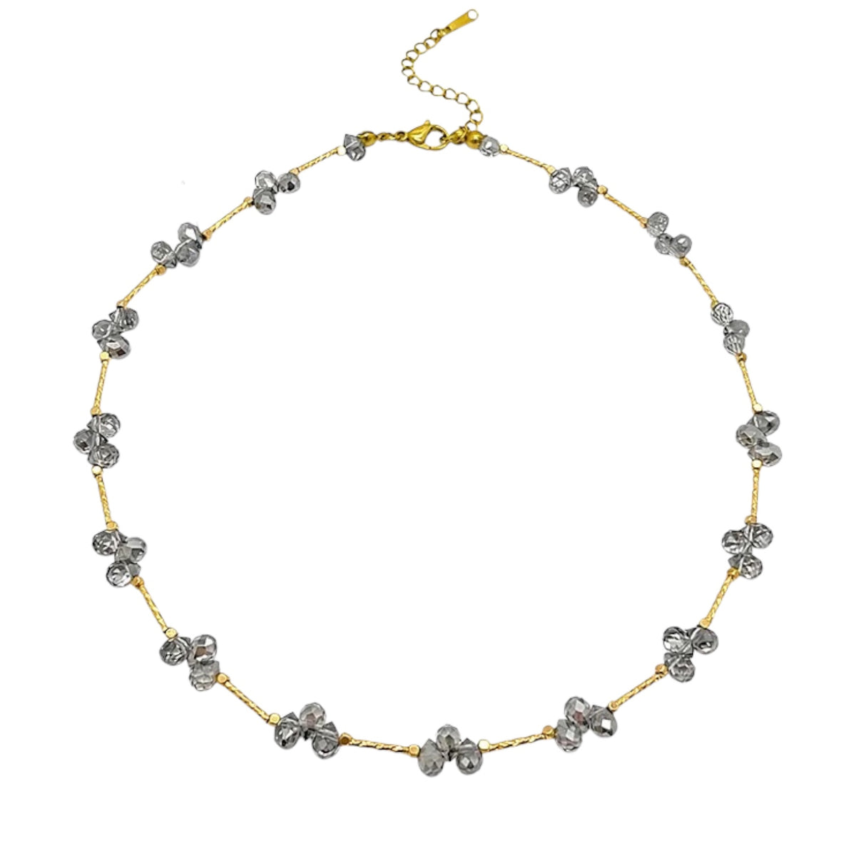 Collar de acero con corazón de resina sintética - NE596