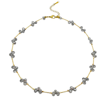 Collar de acero con corazón de resina sintética - NE596