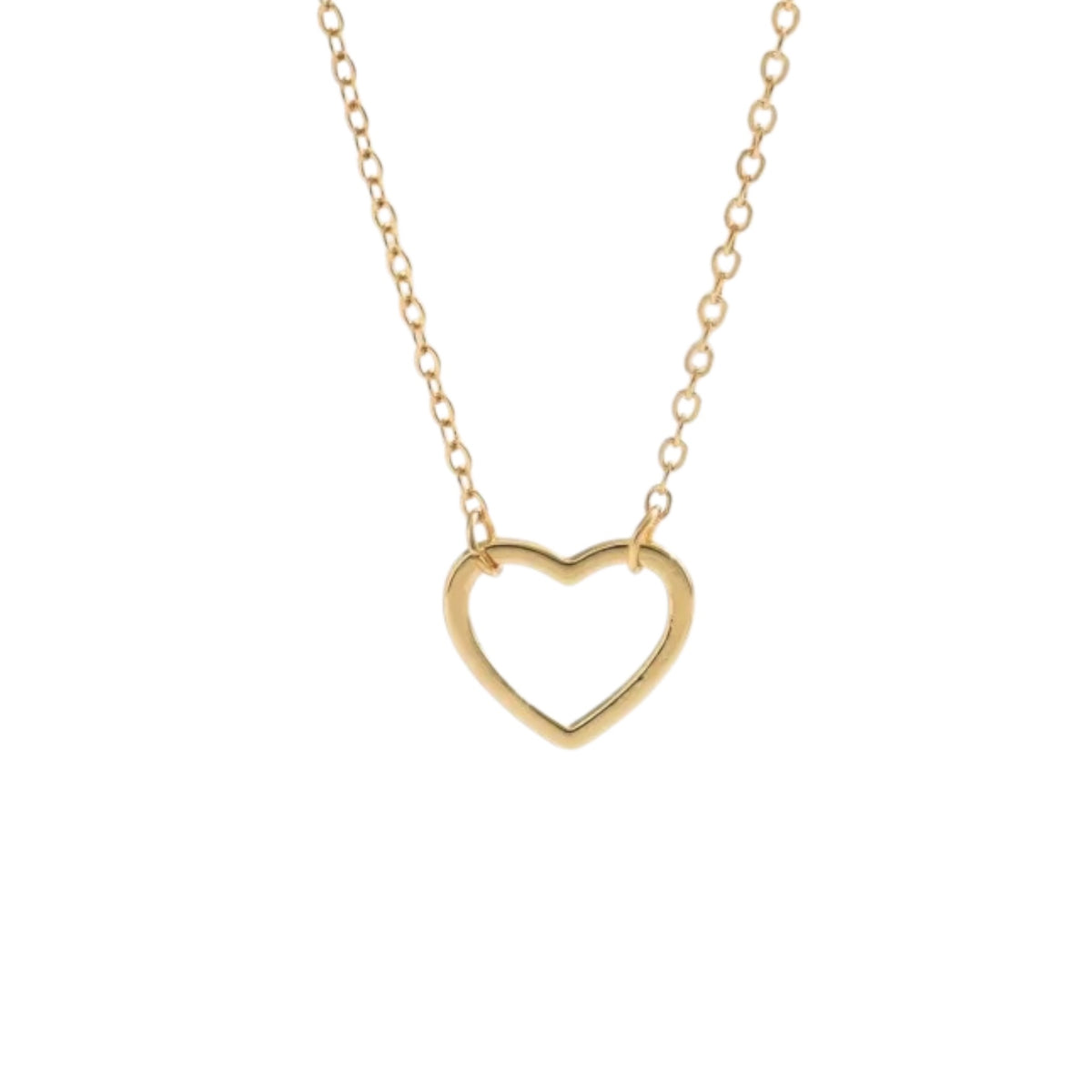 Steel necklace with thin golden heart- NE058