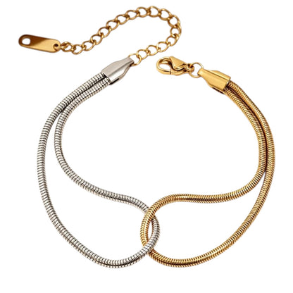 Bracelet acier doré et argenté - BR296