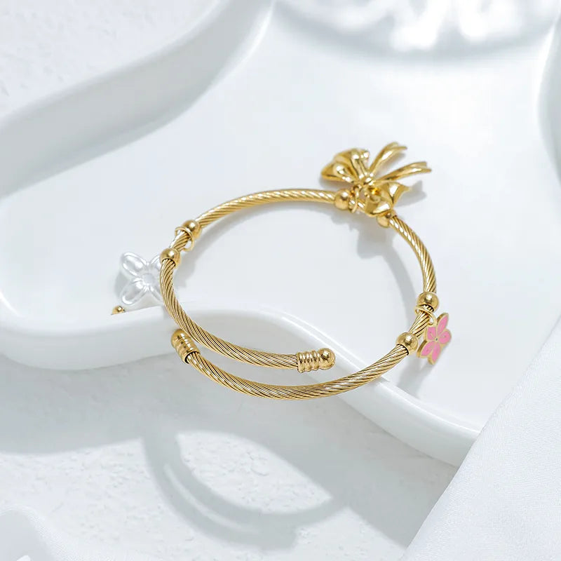 Βραχιόλι επιχρυσωμένο ατσάλι με φιόγκο-BR172