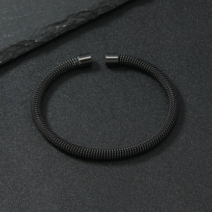 Pulseira masculina preta com fecho magnético-BR028