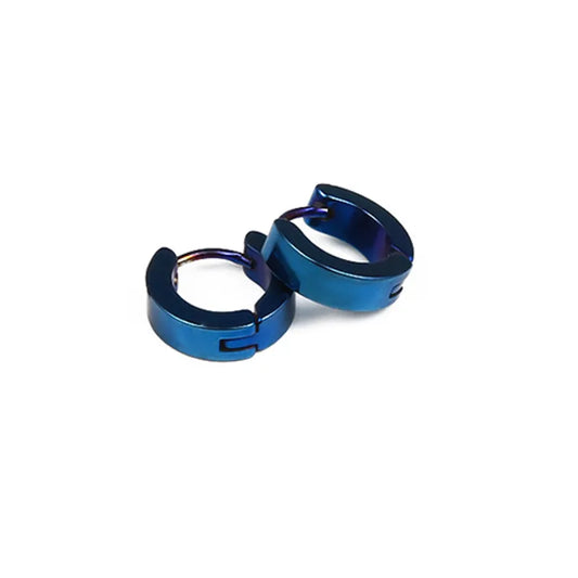 Ατσάλινα μπλε χοντρά κρικάκια - EA314