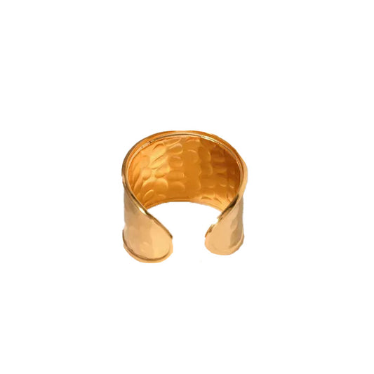 Δαχτυλίδι ατσάλι με σφυρηλατημένο εφέ-R194