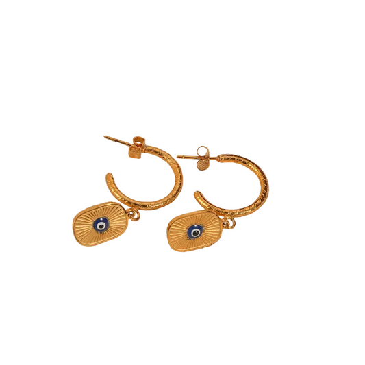 Σκουλαρίκια επιχρυσωμένο ατσάλι με μάτι-EA078
