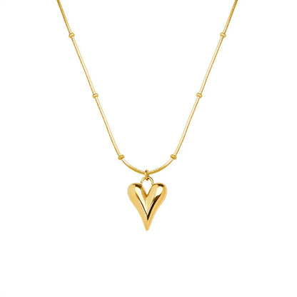 Steel gold heart necklace - ne023