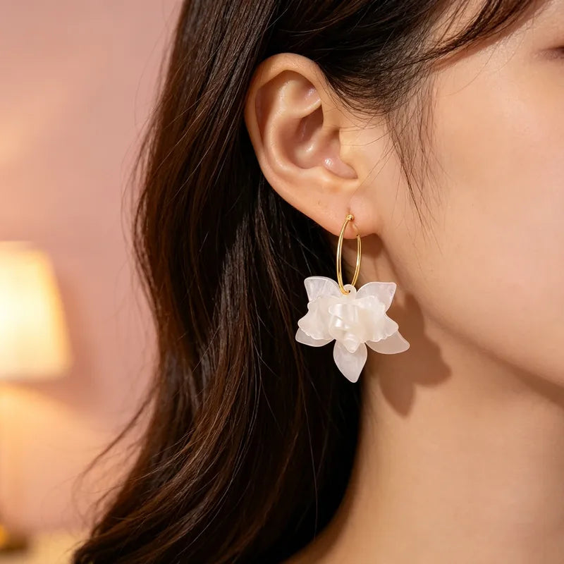 Starfish steel earrings with blue stones- EA681