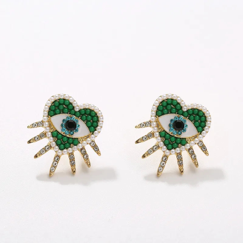 Pendientes estrella de mar de acero con piedras azules- EA681