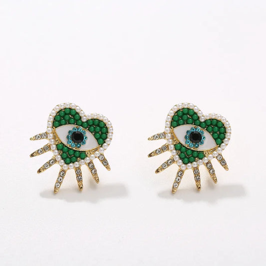 Pendientes estrella de mar de acero con piedras azules- EA681