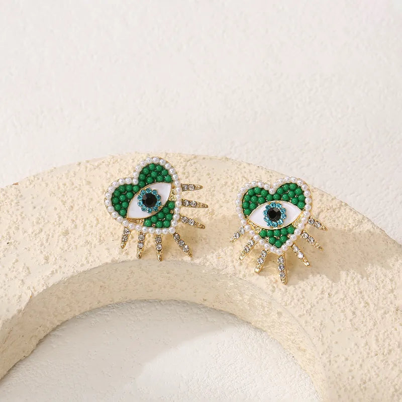 Pendientes estrella de mar de acero con piedras azules- EA681