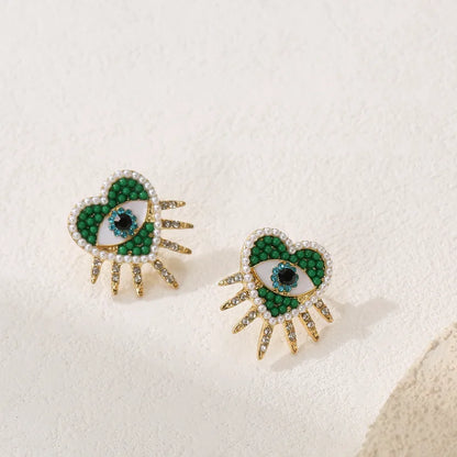 Pendientes estrella de mar de acero con piedras azules- EA681