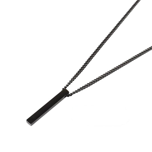 Κολιέ μαύρο ατσάλι stick-NE502