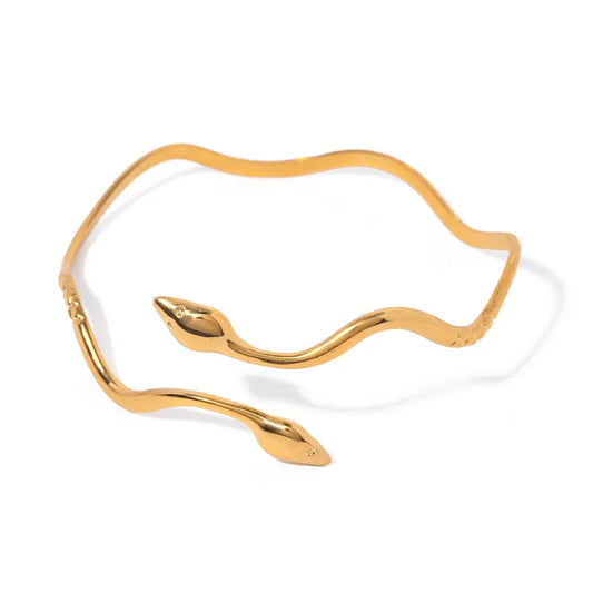 Bracelet open gold-plated steel-shaped-shaped steel-br010