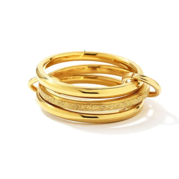 Δαχτυλίδι επιχρυσωμένο ατσάλι τριπλό-R261