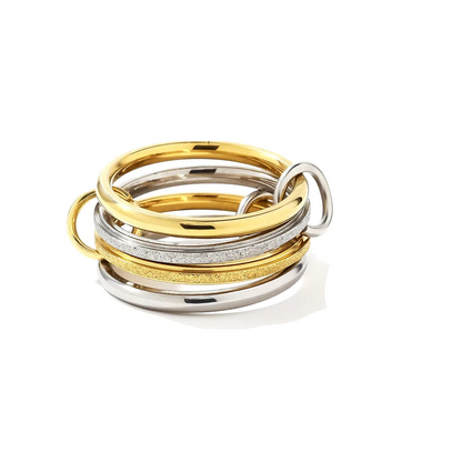 Δαχτυλίδι επιχρυσωμένο ατσάλι τετραπλό -R218