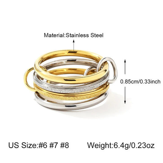 Δαχτυλίδι επιχρυσωμένο ατσάλι τετραπλό -R218