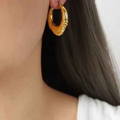 Gold steel earrings - w508