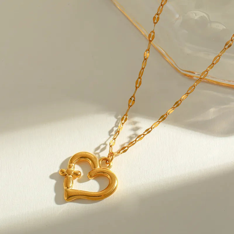 *Colier inimă oțel aur - ne521