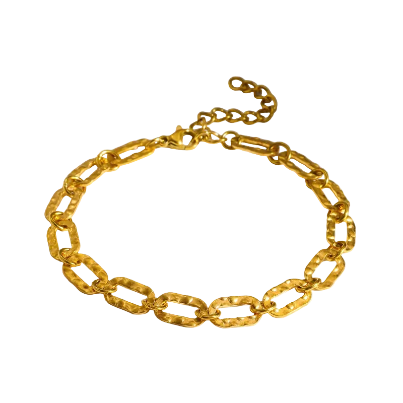 Βραχιόλι επιχρυσωμένο ατσάλι με κρίκους - BR029