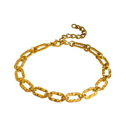 Βραχιόλι επιχρυσωμένο ατσάλι με κρίκους - BR029
