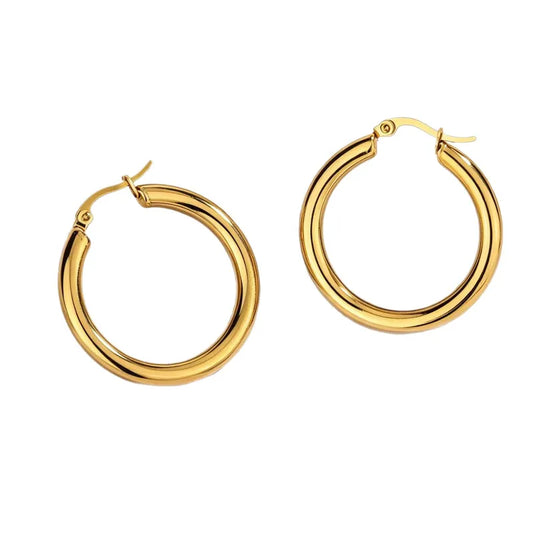 Ohrringe Stahl Gold Creolen 5cm- EA064