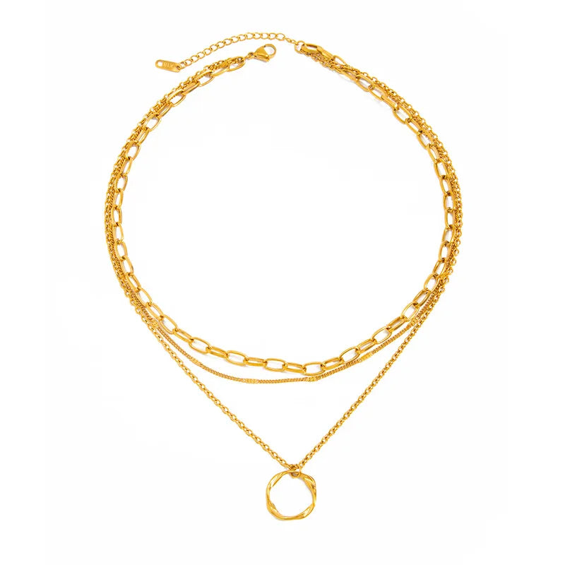 Steel necklace with faux resin heart - NE596