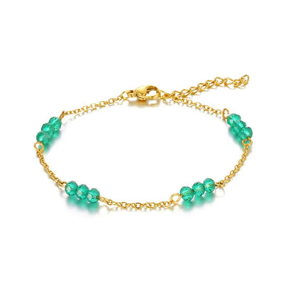 Bracciale in acciaio con fiori bianchi - BR255