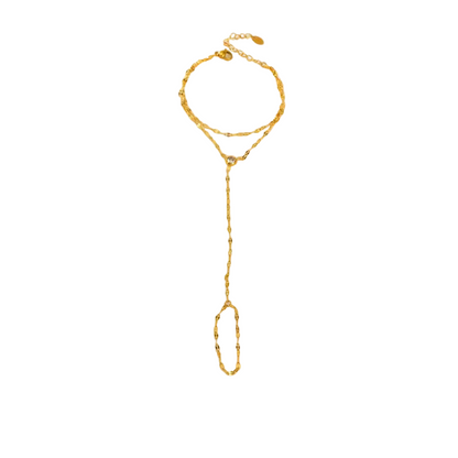 Βραχιόλι επιχρυσωμένο ατσάλι αλυσίδα με zircon -  BR469