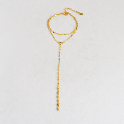 Βραχιόλι επιχρυσωμένο ατσάλι αλυσίδα με zircon -  BR469