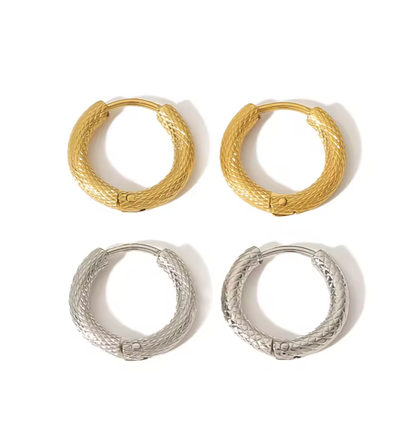 Σκουλαρίκια μικρά κρικάκια χρυσά με υφή-EA601