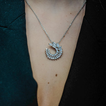 Necklace with zircon rim - ne099