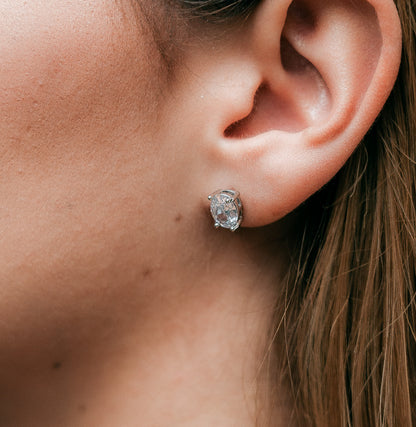 Oval zircon earrings - ea067