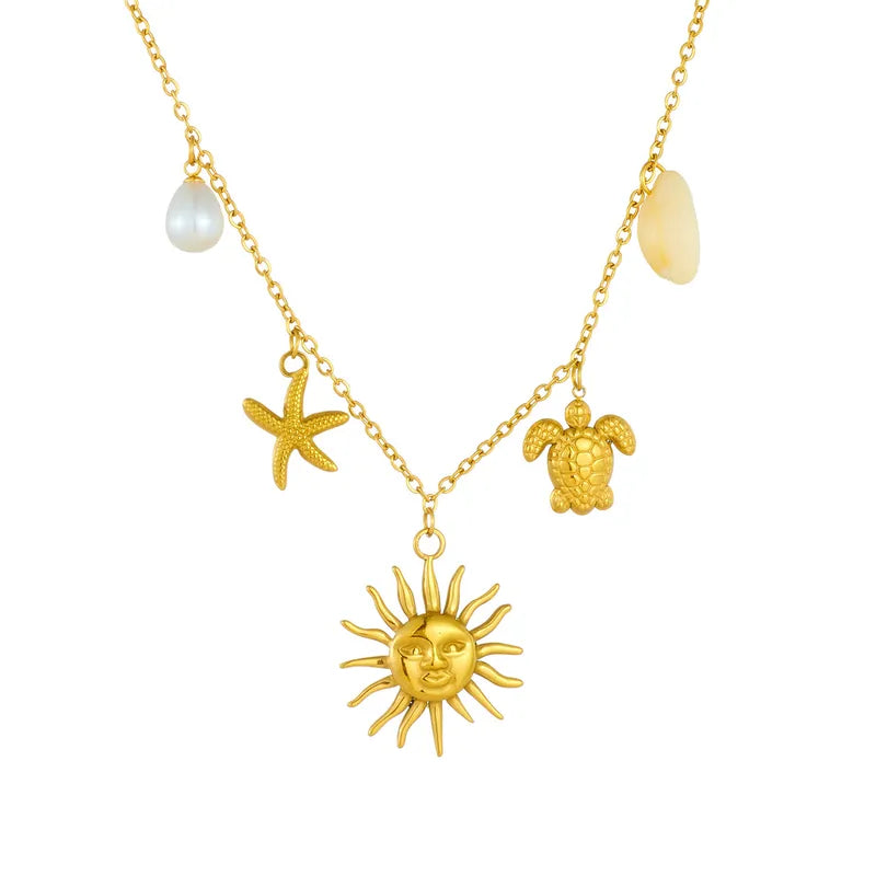 Κολιέ ατσάλινο με ήλιο - ne621