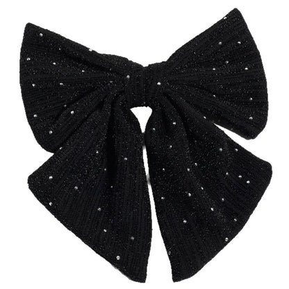 Κλιπ φιόγκος μαύρος με glitter - HA045