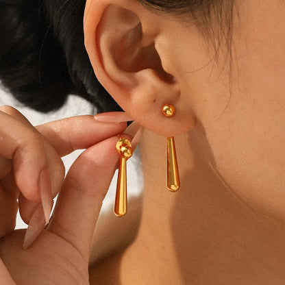 *Σκουλαρίκια επιχρυσωμένο ατσάλι σε σχήμα σταγόνας-EA030