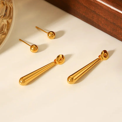 *Σκουλαρίκια επιχρυσωμένο ατσάλι σε σχήμα σταγόνας-EA030