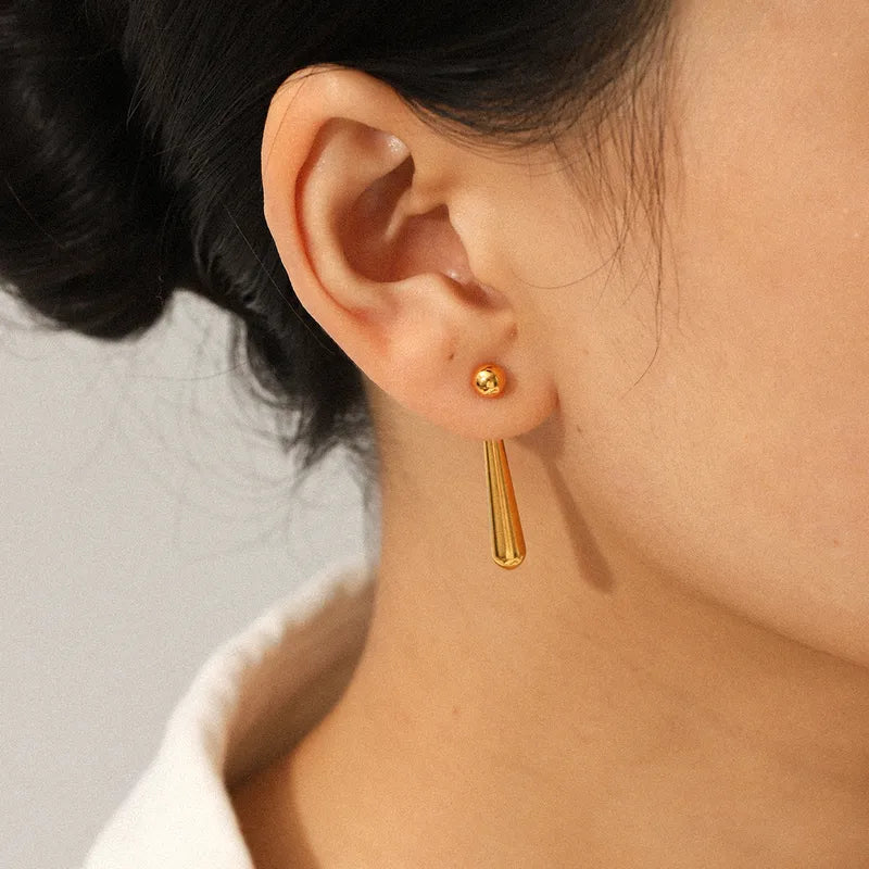 *Σκουλαρίκια επιχρυσωμένο ατσάλι σε σχήμα σταγόνας-EA030