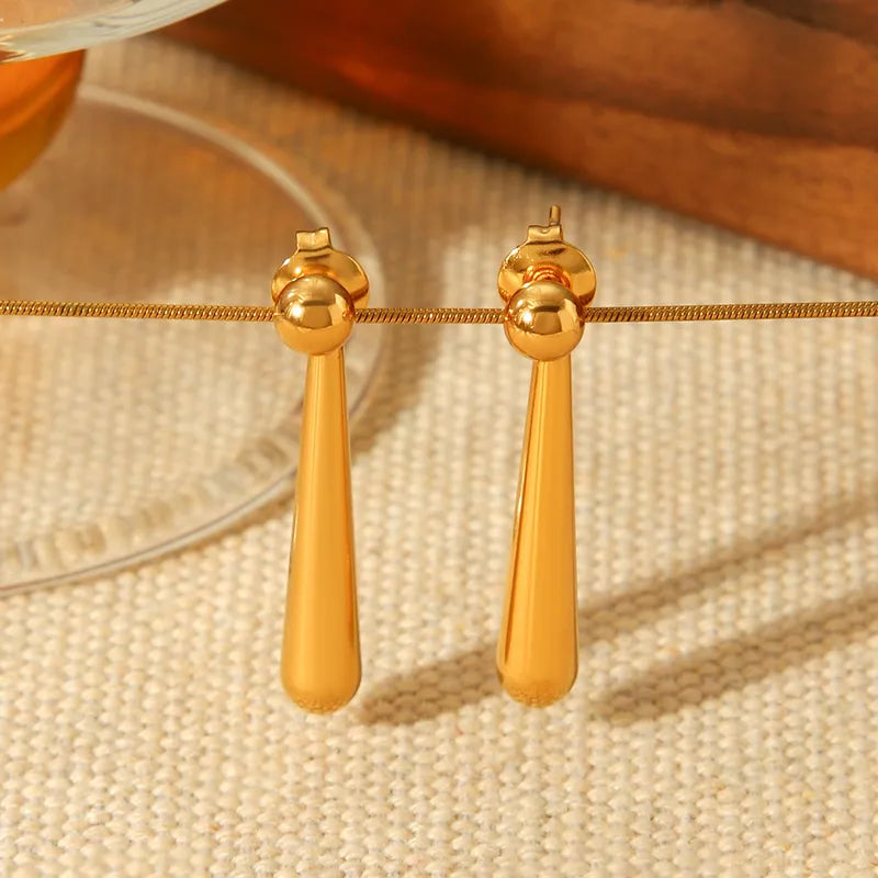 *Σκουλαρίκια επιχρυσωμένο ατσάλι σε σχήμα σταγόνας-EA030