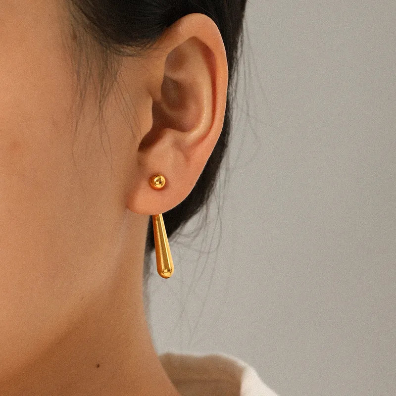 *Σκουλαρίκια επιχρυσωμένο ατσάλι σε σχήμα σταγόνας-EA030