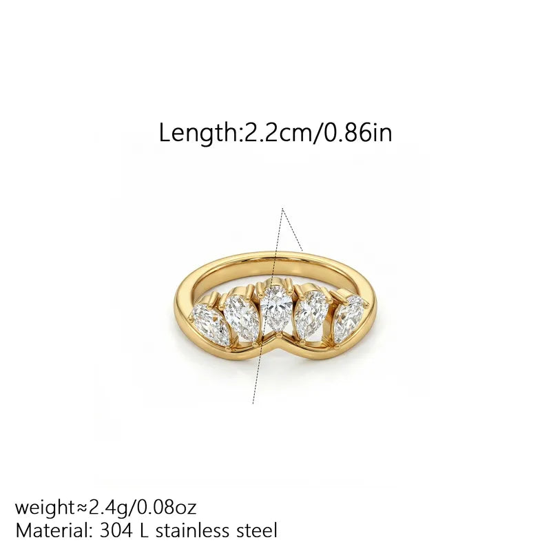 Δαχτυλίδι επιχρυσωμένο ατσάλι με zircon - R382