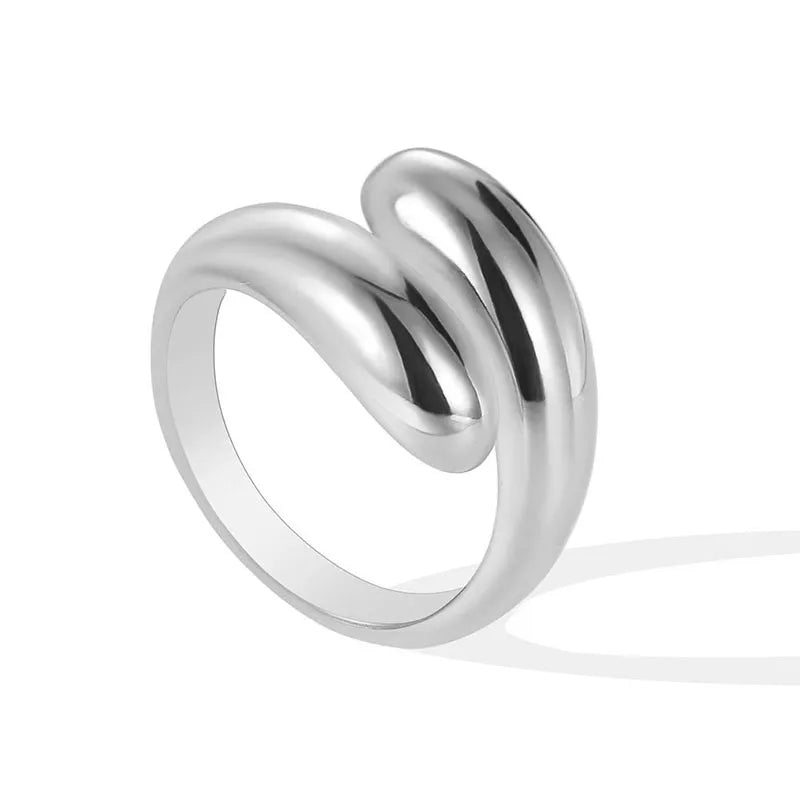 Anello con design aperto in ottone argento-R242