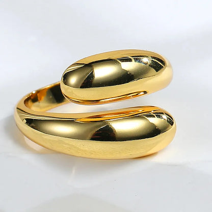 Anello con design aperto in ottone dorato-R243