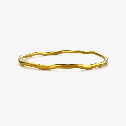 Bracelet gilded steel wavy thin-br280