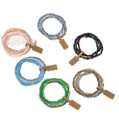 Bραχιόλια σετ με λάστιχο και στρας - br355