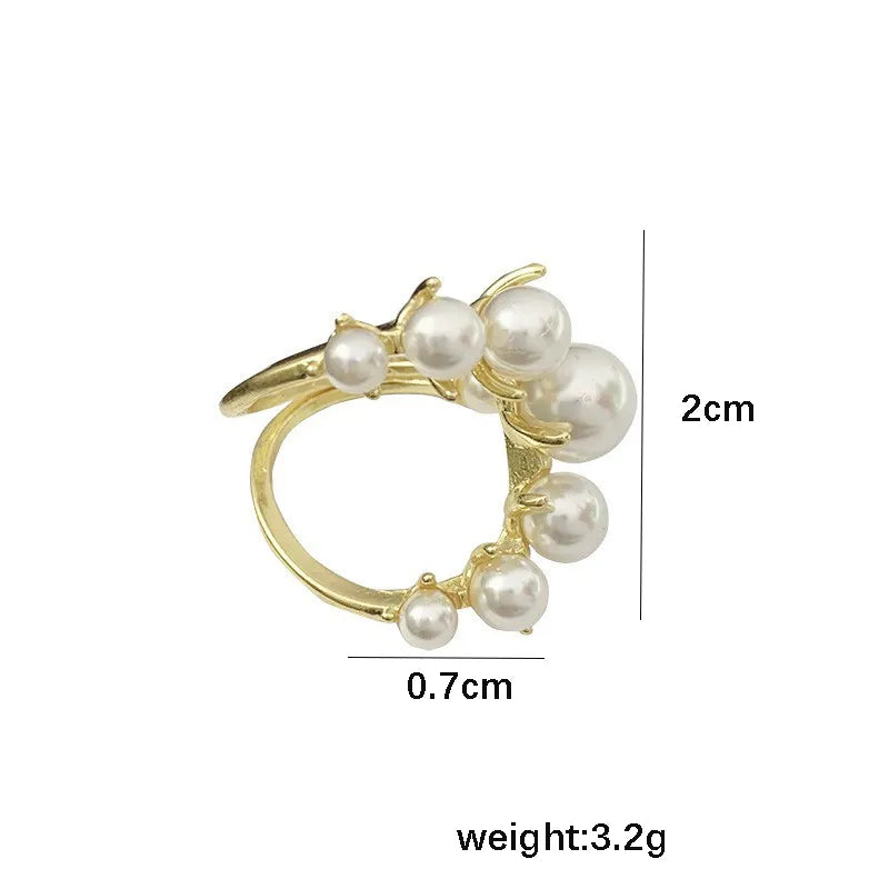 Anillo con perlas de varias formas oro-R207
