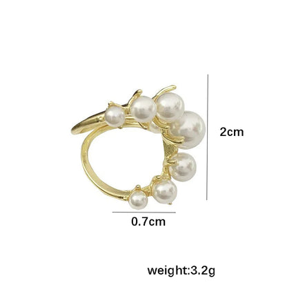 Anillo con perlas de varias formas oro-R207