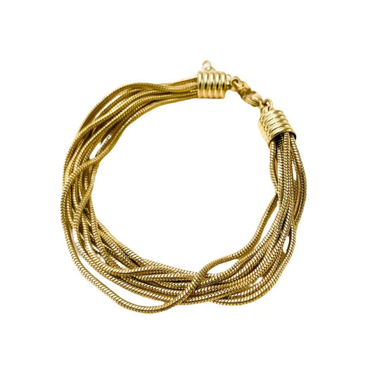 Bracelet gilded steel multiple rows-br020